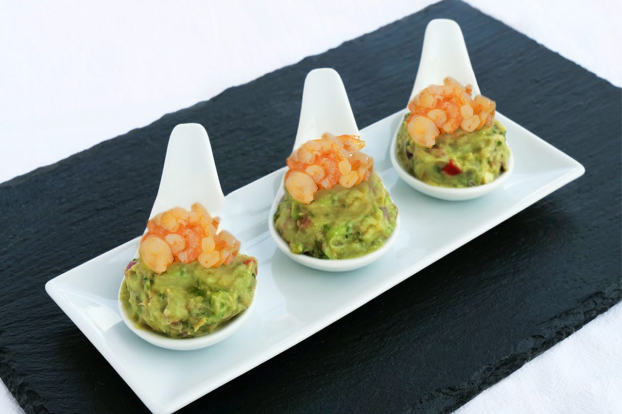 Creamy Avocado Poblano Cilantro Lime Shrimp Dip