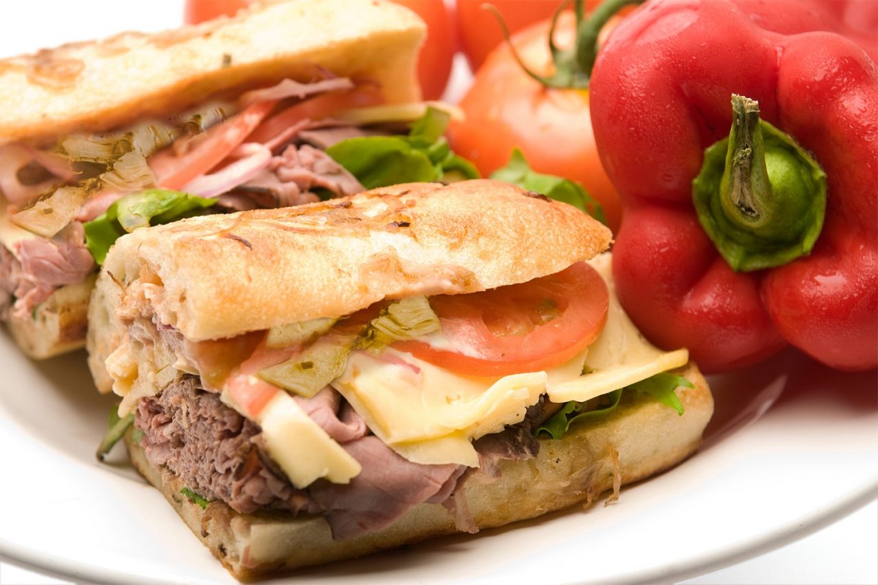 Roast Beef, Artichoke Heart and Mozzarella cheese Sandwich