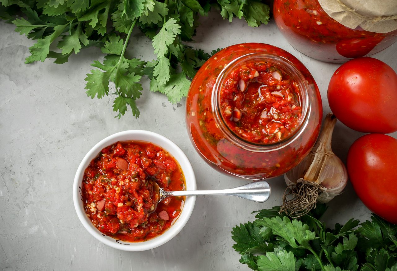 Tomato Relish with Andouille Sausage