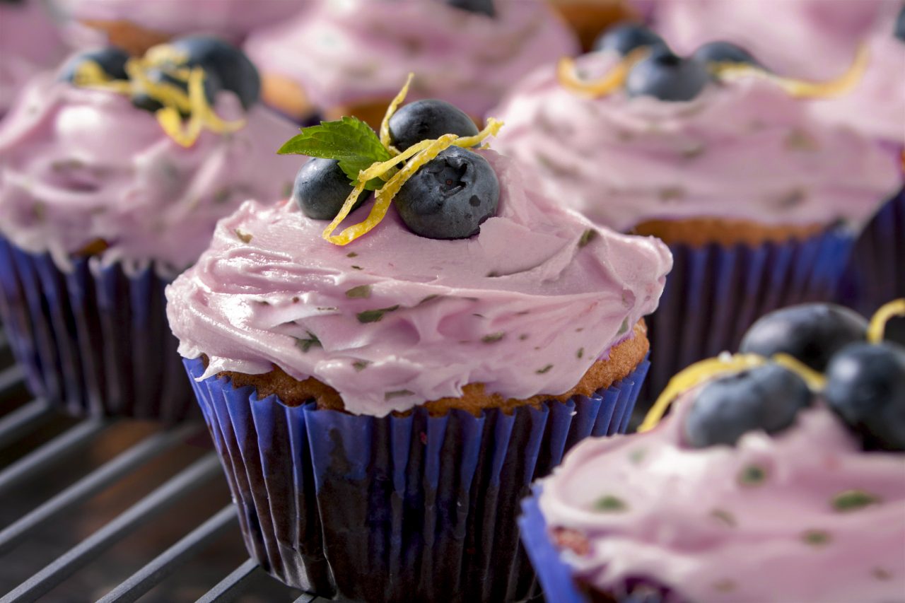 Lemon-Blueberry Basil Sunglow Butter Blend Frosting