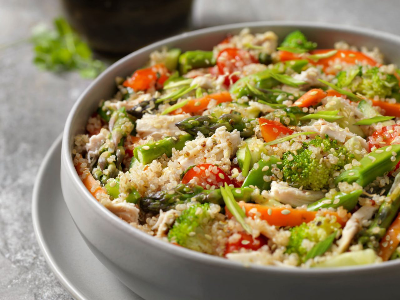 Asian Chicken and Vegetable Quinoa Bowl